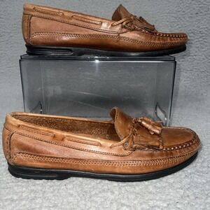 Giorgio Brutini Montehi Loafers Men 8 1/2 EEE Brown Leather Slip On Shoes Tassle